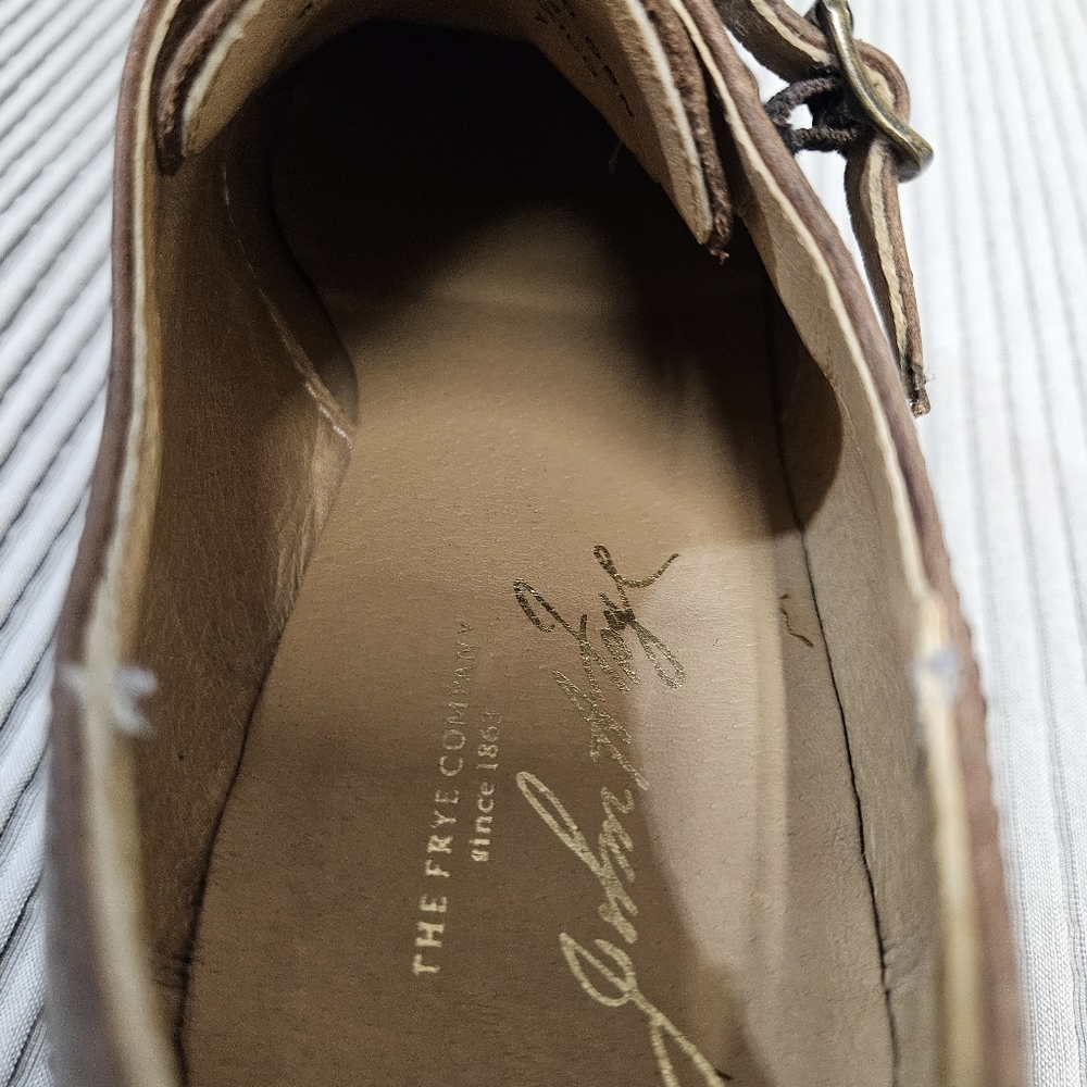 FRYE Shoes Mens 9 Brown James Double Monk Leather - Picture 7 of 9
